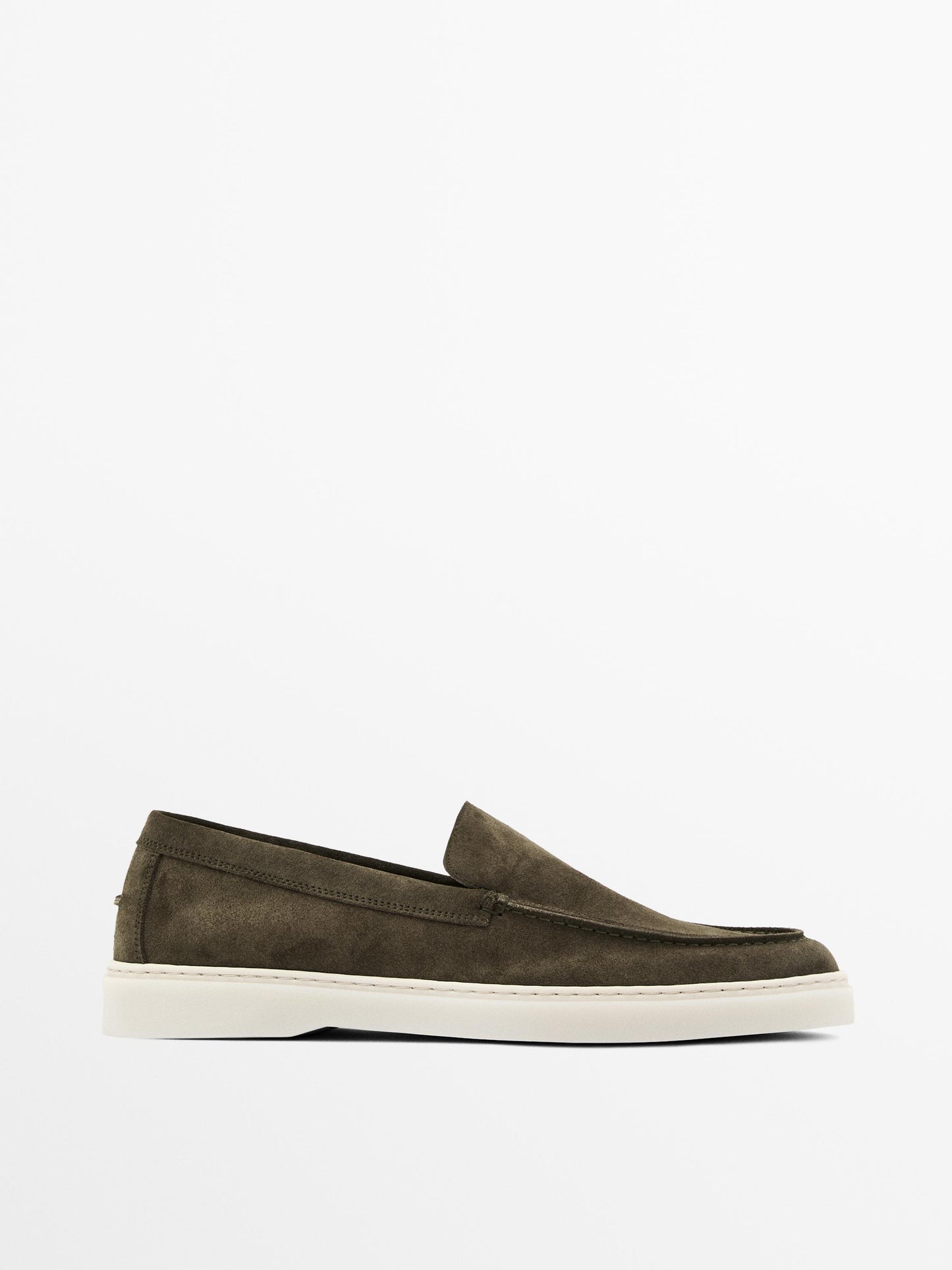 Mocassins en croûte de cuir avec ganse