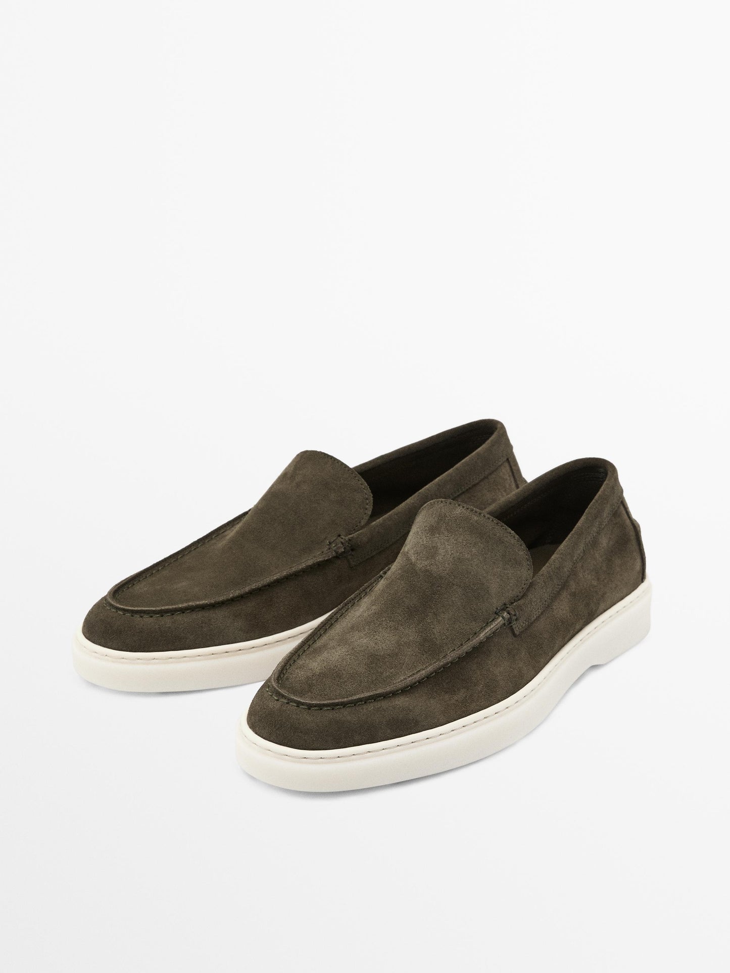 Mocassins en croûte de cuir avec ganse